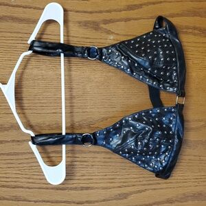Club Exx Studded Faux Leather Bra